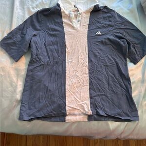 adidas Blue and White Short Sleeve Tee